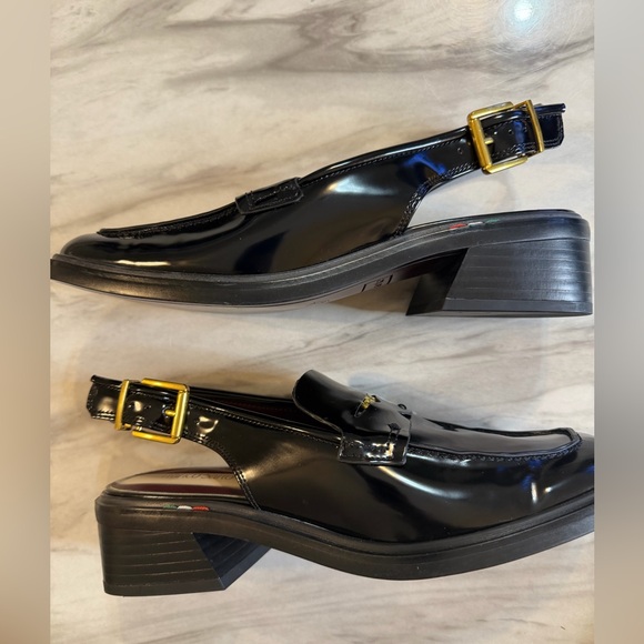 FRANCO SARTO Women’s Elegant Black Gold Buckle Giada Loafer Mules NEW 7.5 - Picture 3 of 7